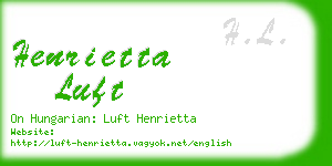 henrietta luft business card